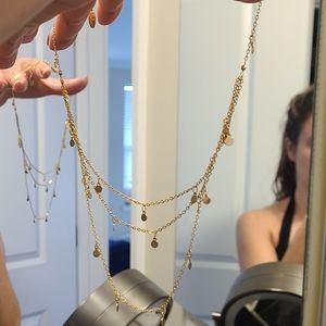 Rising sun gold 3 tier necklace